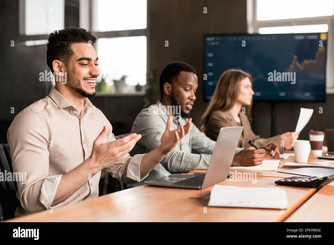 Office mask meeting arab hi-res stock photography and images - Alamy