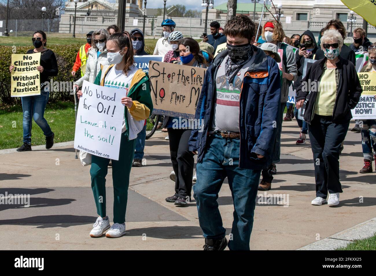 St. Paul, Minnesota. Minnesota State Capitol. Earth day protest ...