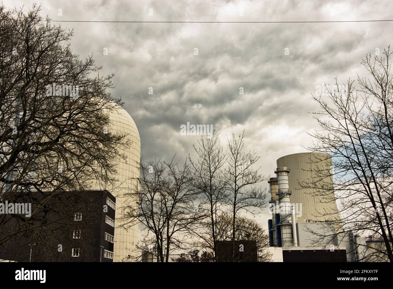 Atomkraftwerk /Nuclear power plant Stock Photo