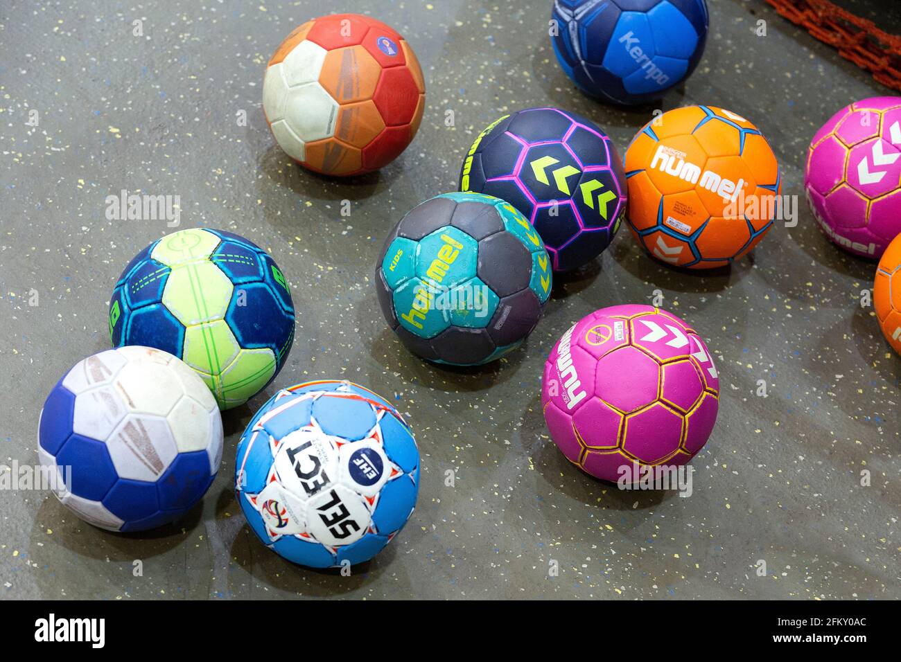 Handballs     Indoor Sport Stock Photo