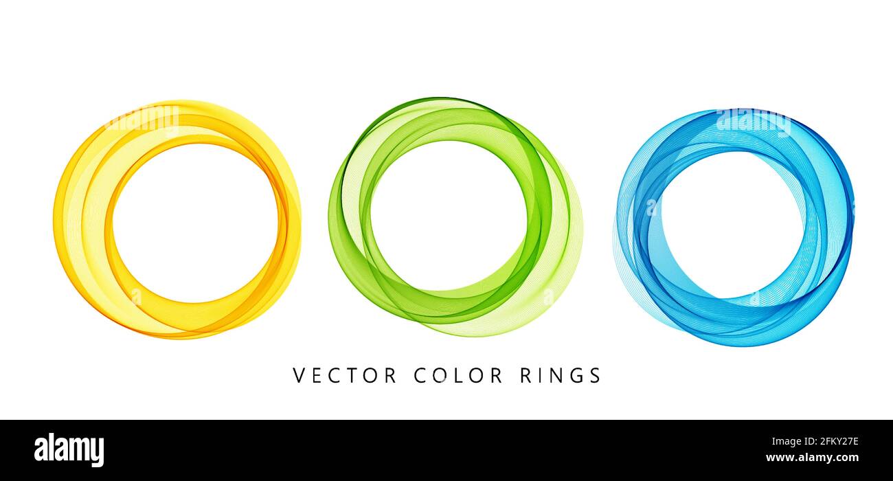Vector abstract colorful round lines isolated on white background. Design element for modern concept. Stock Vector