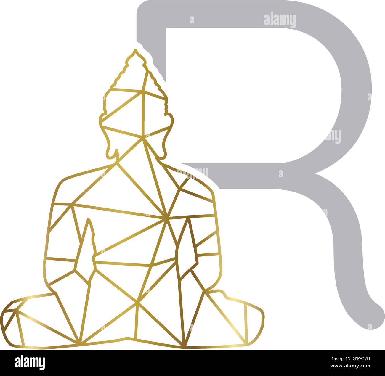 BUDDHA letter, vector graphic design elementr Stock Vector