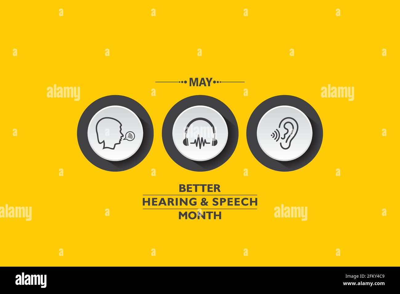 Vector Illustration of Better Hearing and Speech Month observed in May ...