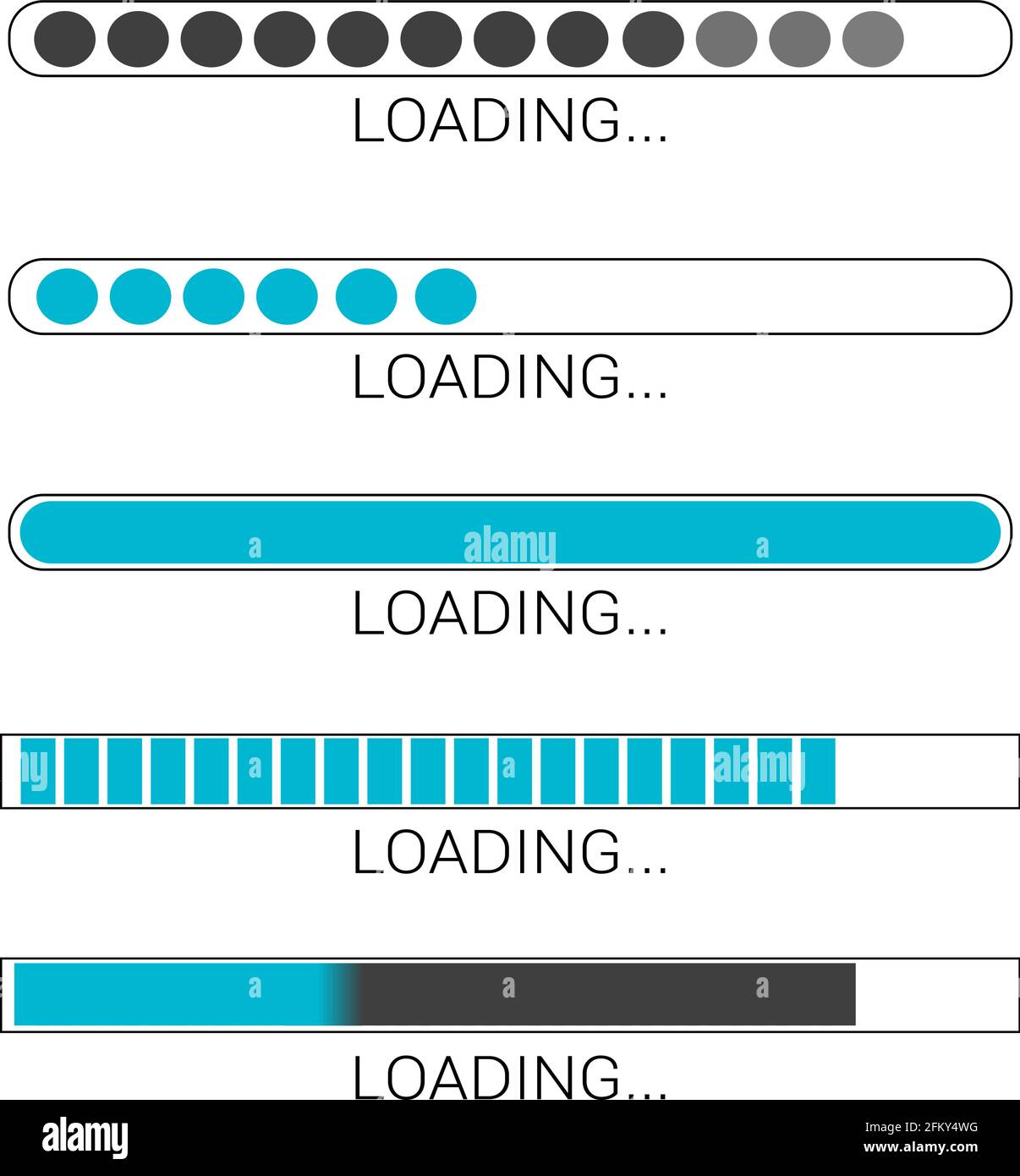 loading bar progress icons, load sign vector illustration Stock Vector ...