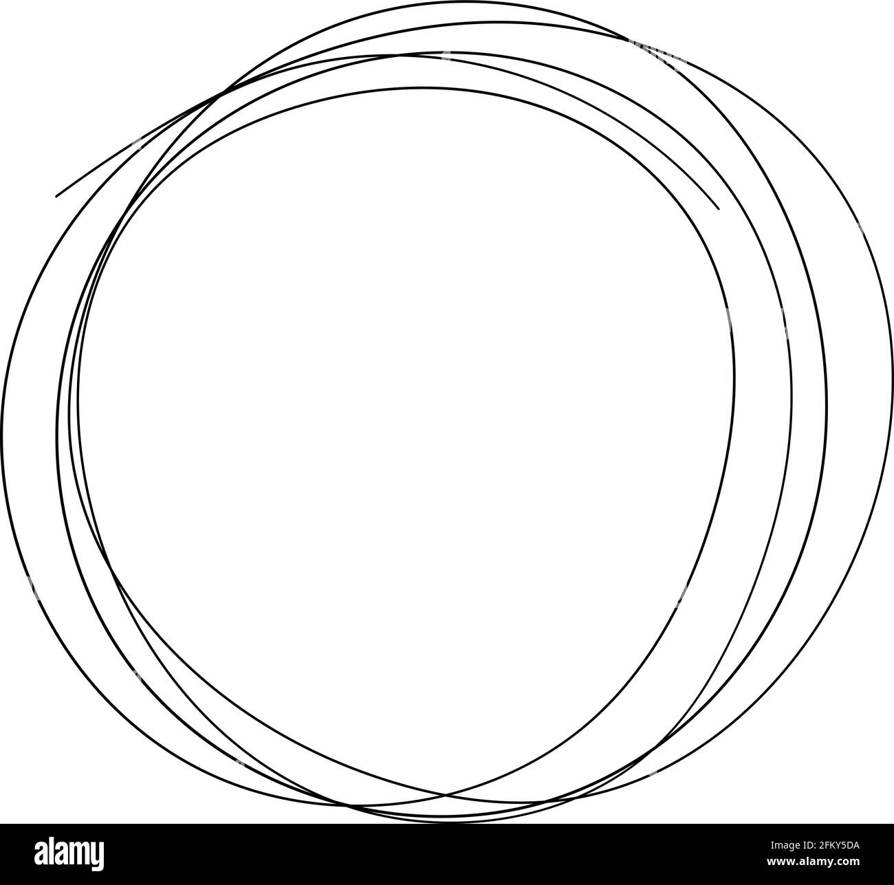 hand drawn circle scribble . abstract ring frame in doddles style