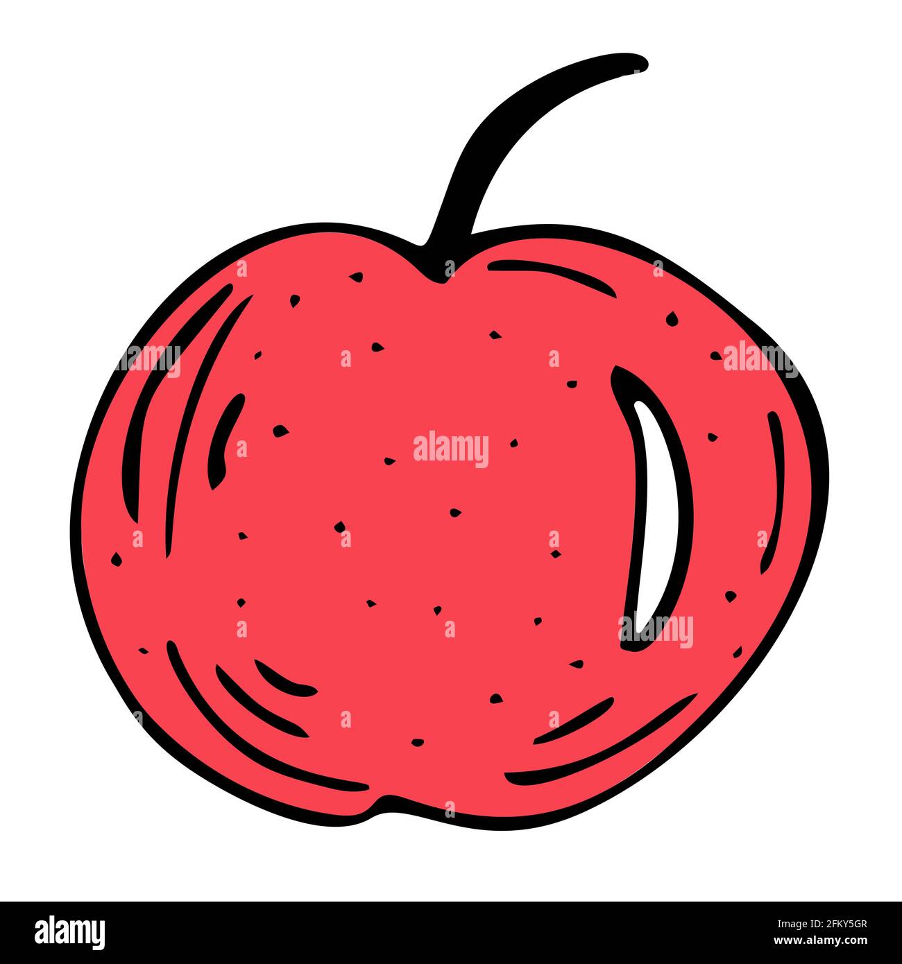 Bright and juicy apple illustration, on a white background. Stock Vector