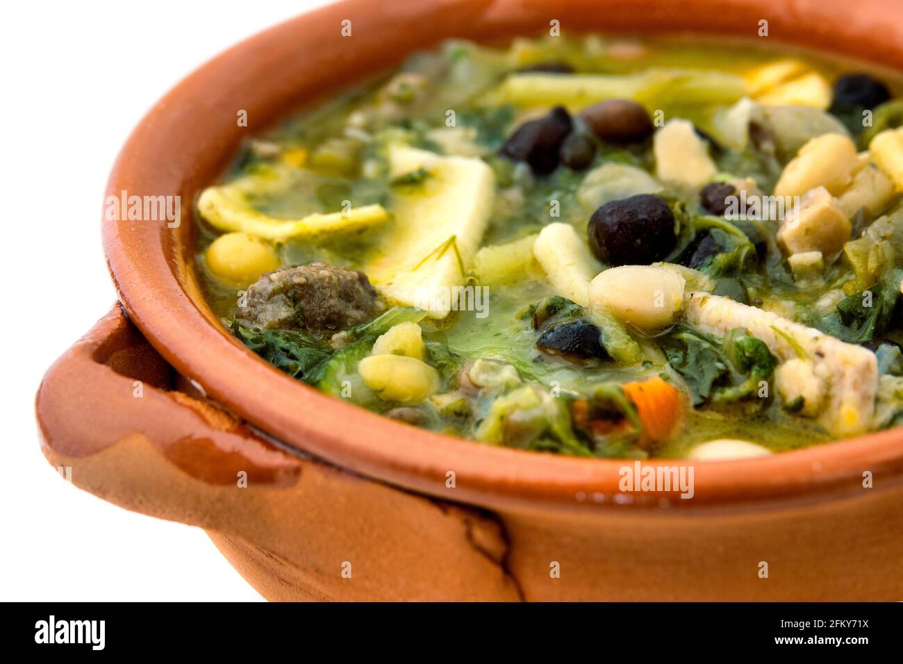 The Virtù Teramane (Virtues from Teramo) are a traditional dish from the Italian province of Teramo cooked only on May 1st. Stock Photo