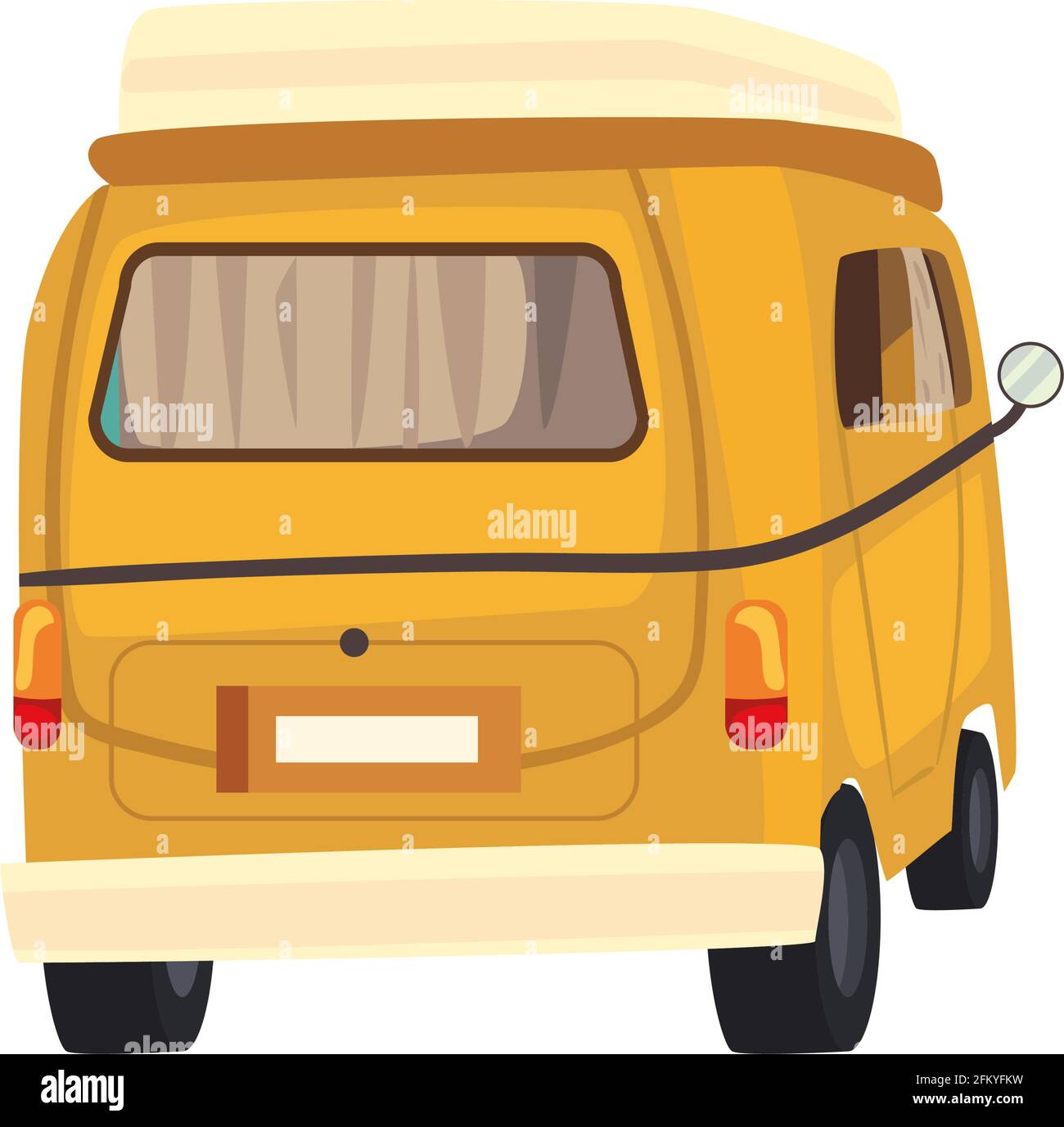 yellow camper trailer on white background Stock Vector Image & Art - Alamy