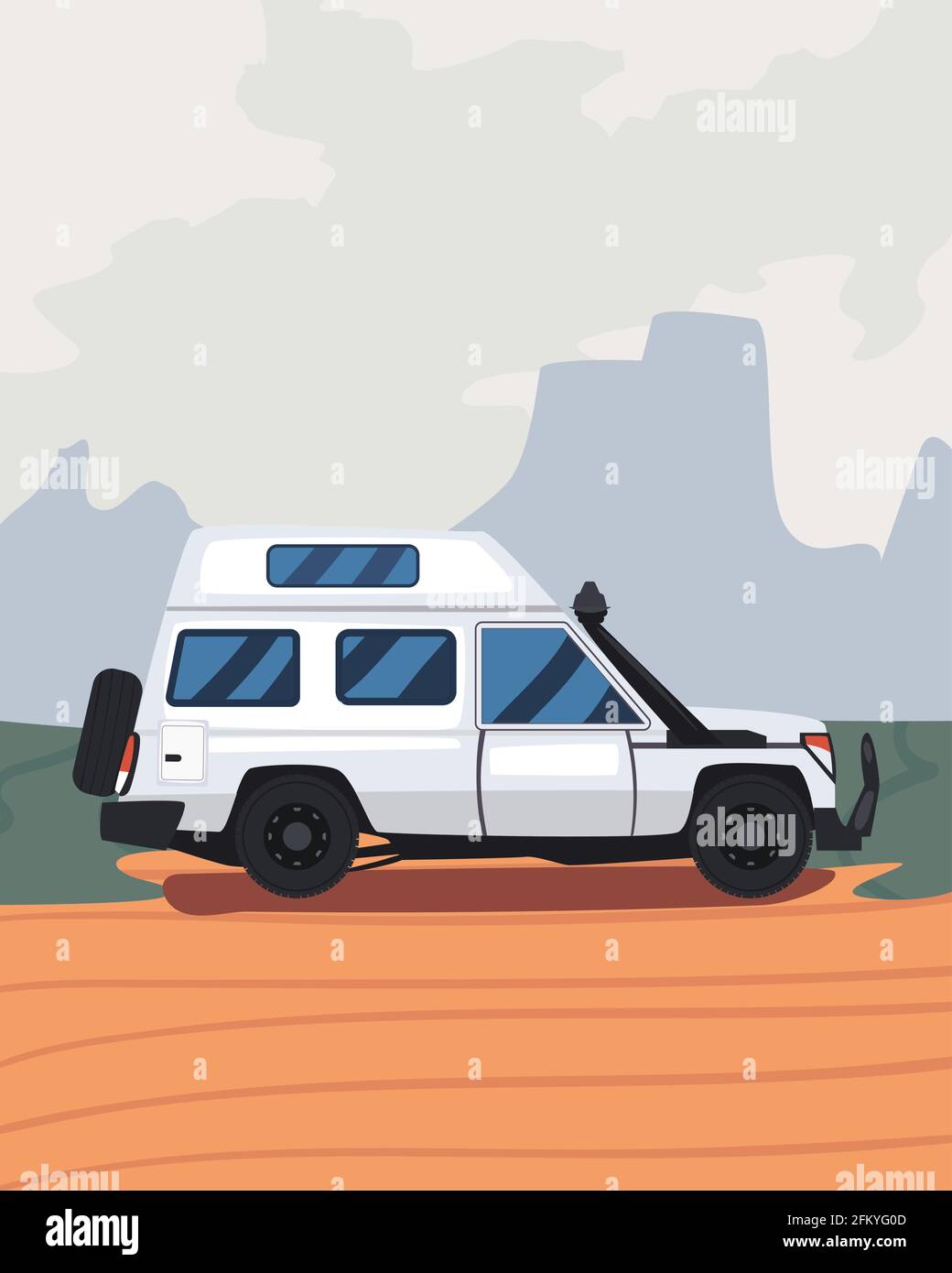white camper trailer at landscape Stock Vector Image & Art - Alamy