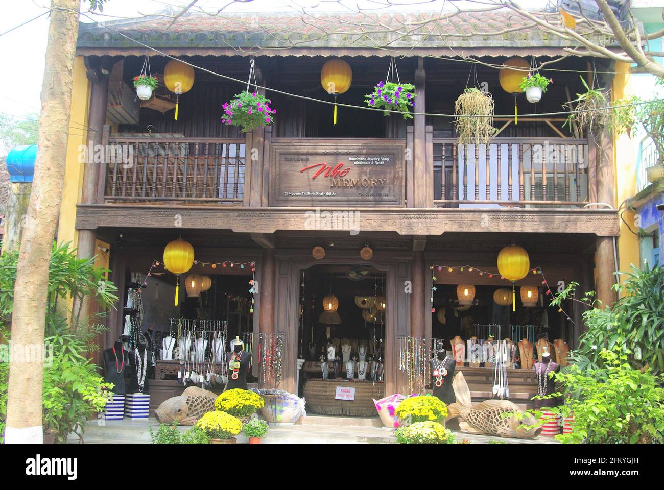 Jewellery store in traditional wooden building, Hoi An, Vietnam, Asia Stock Photo
