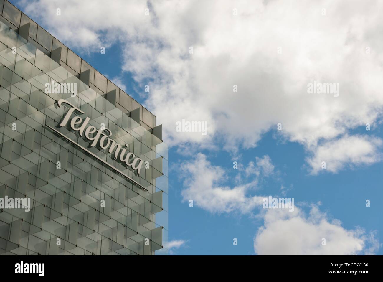 Telefónica's 's headquarters (Ciudad de la Comunicación) in Madrid, Spain. Stock Photo