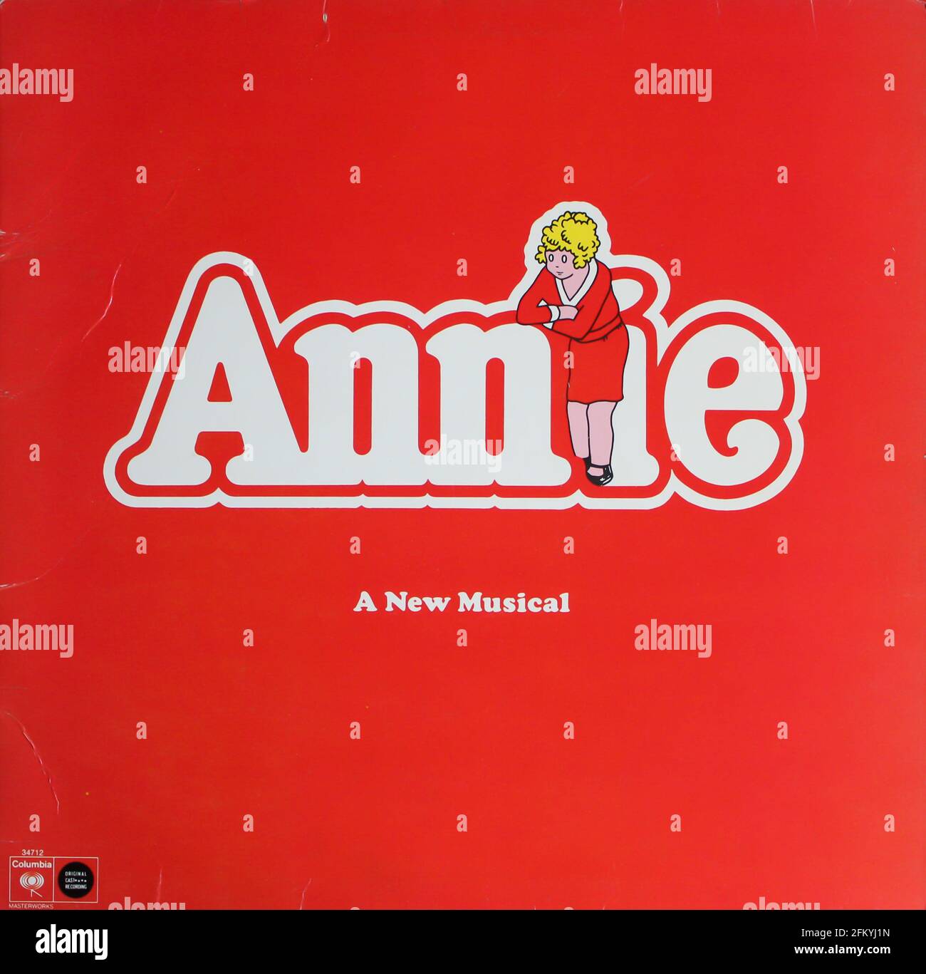 Annie is a Broadway musical based upon Harold Gray's comic strip Little Orphan Annie music by Charles Strouse on vinyl record LP disc. Album cover Stock Photo