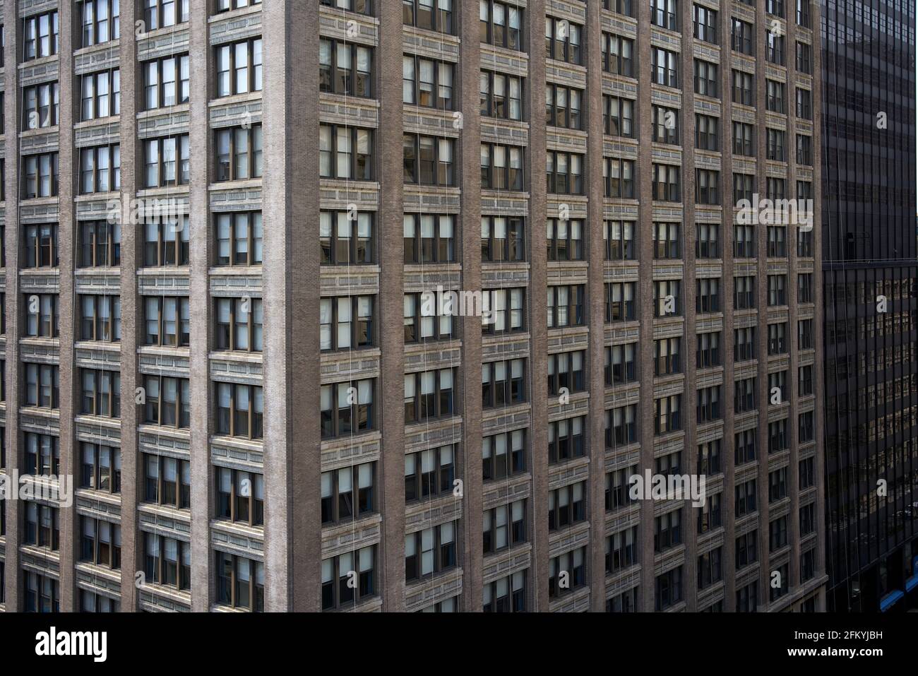 Exterior corner of multi floor office building in New York City. Stock Photo
