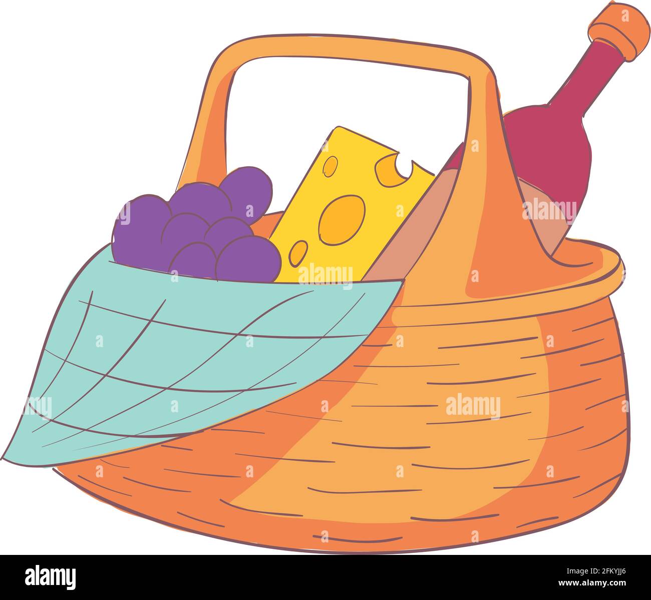 Wicker basket icon. Cartoon and flat of Wicker basket vector icon for ...