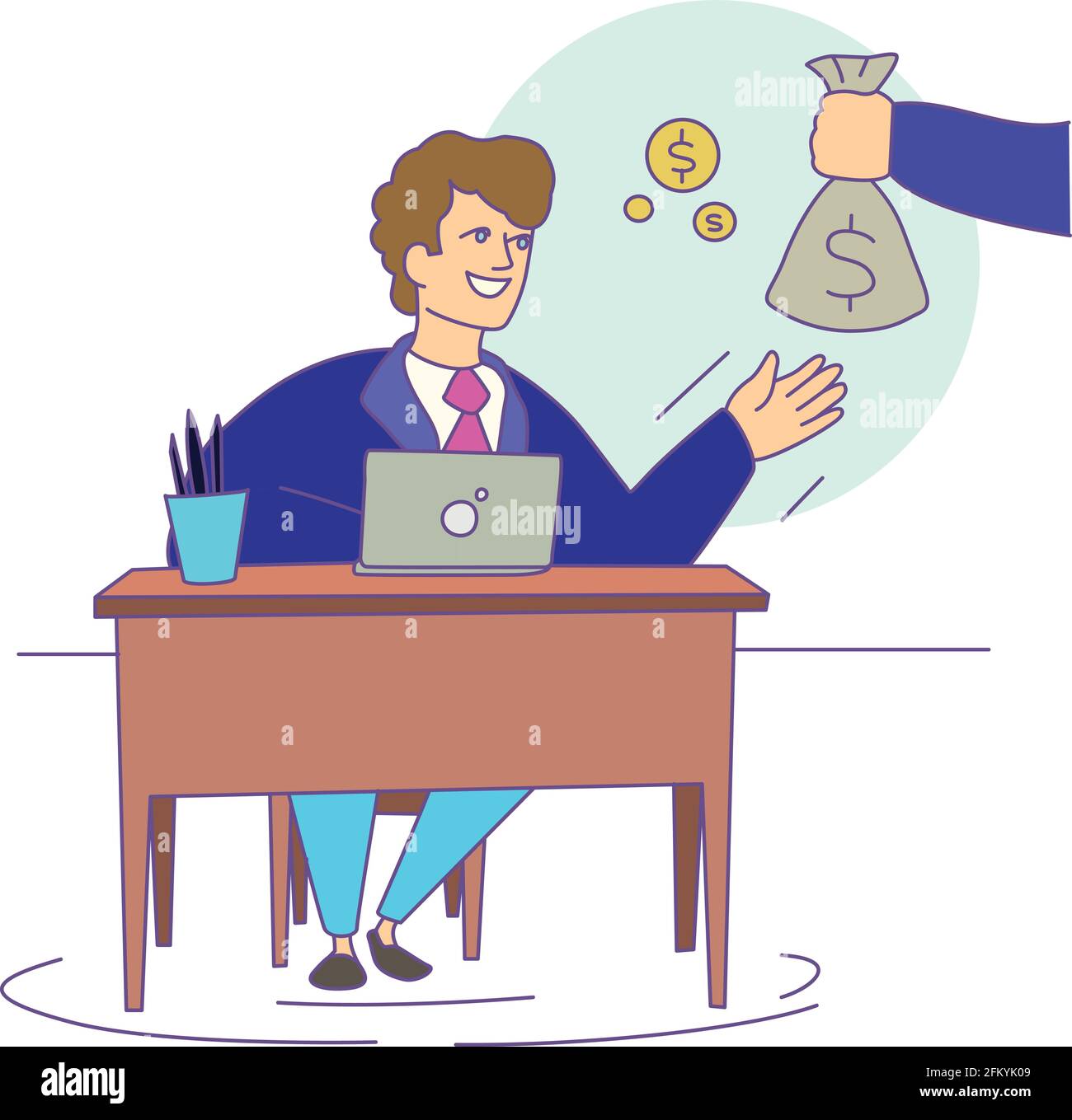 Work compensation icon. Cartoon and flat of Work compensation vector ...