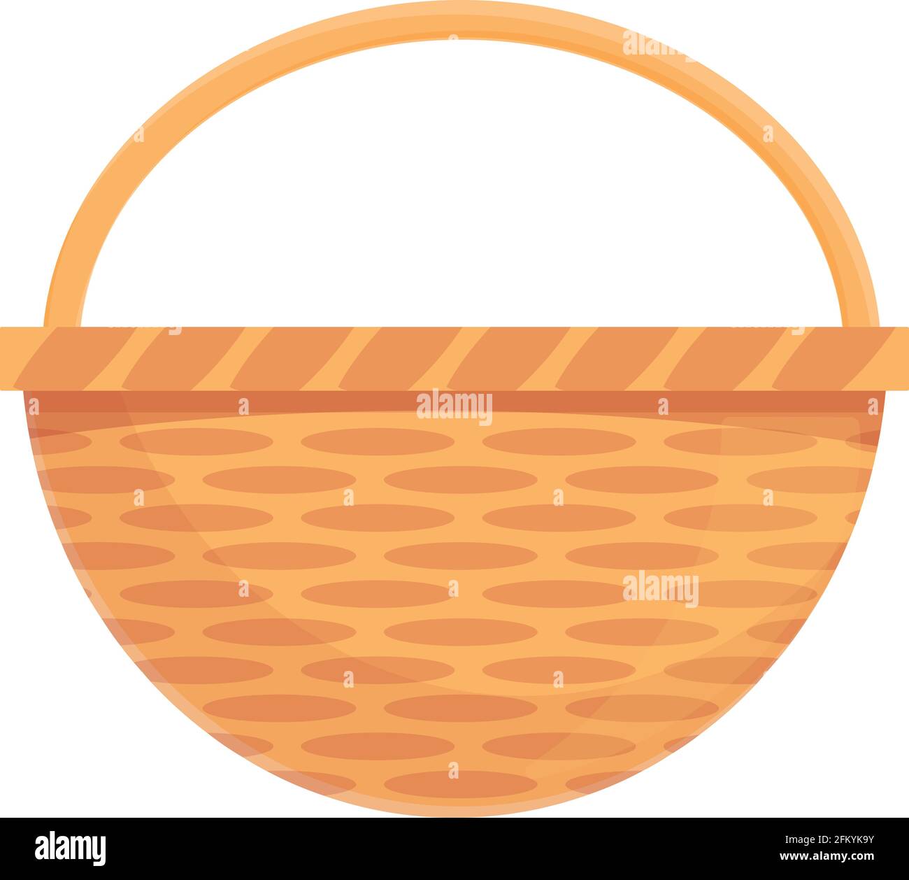 Wicker basket icon. Cartoon and flat of Wicker basket vector icon for ...