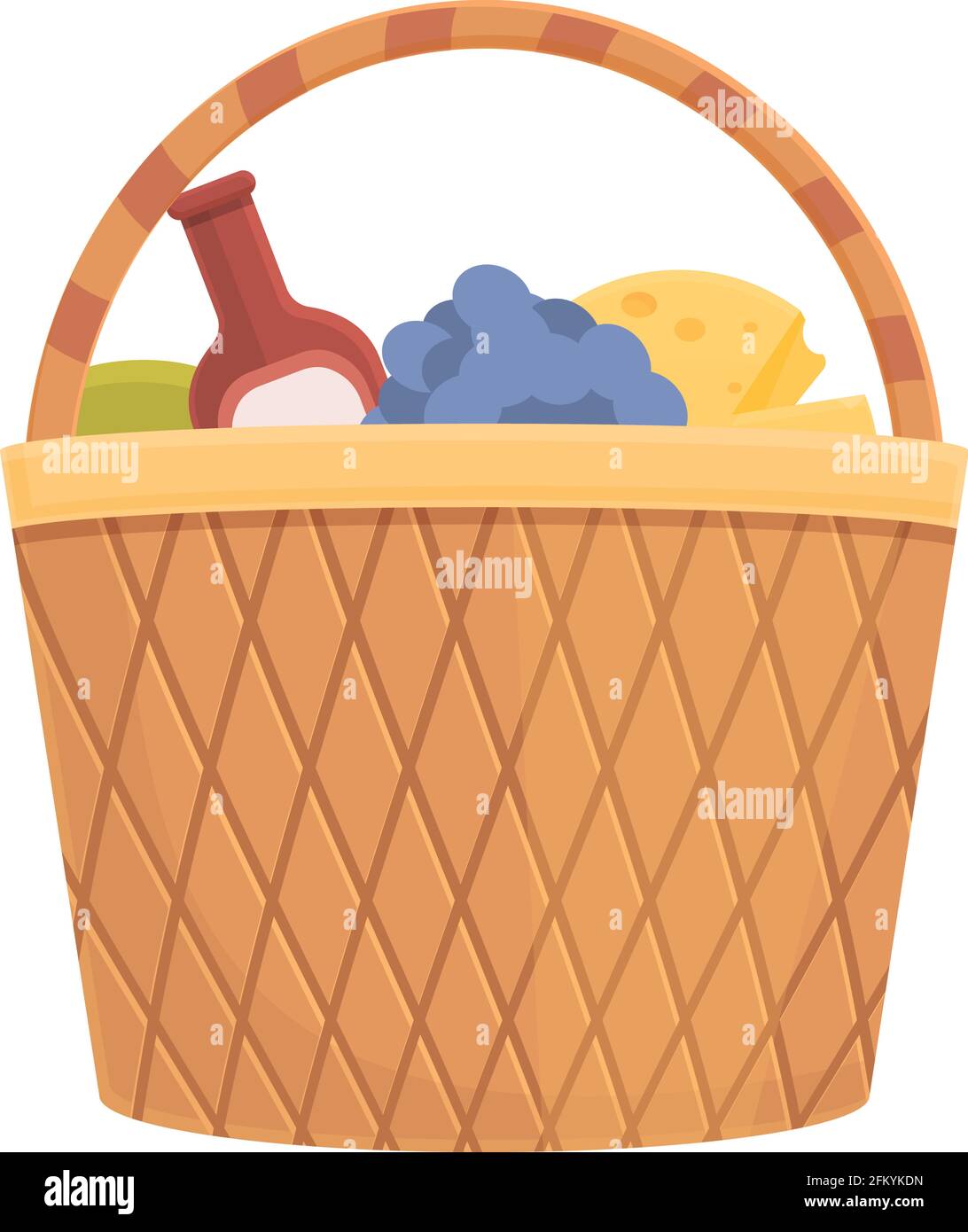 Summer picnic basket icon. Cartoon and flat of Summer picnic basket ...