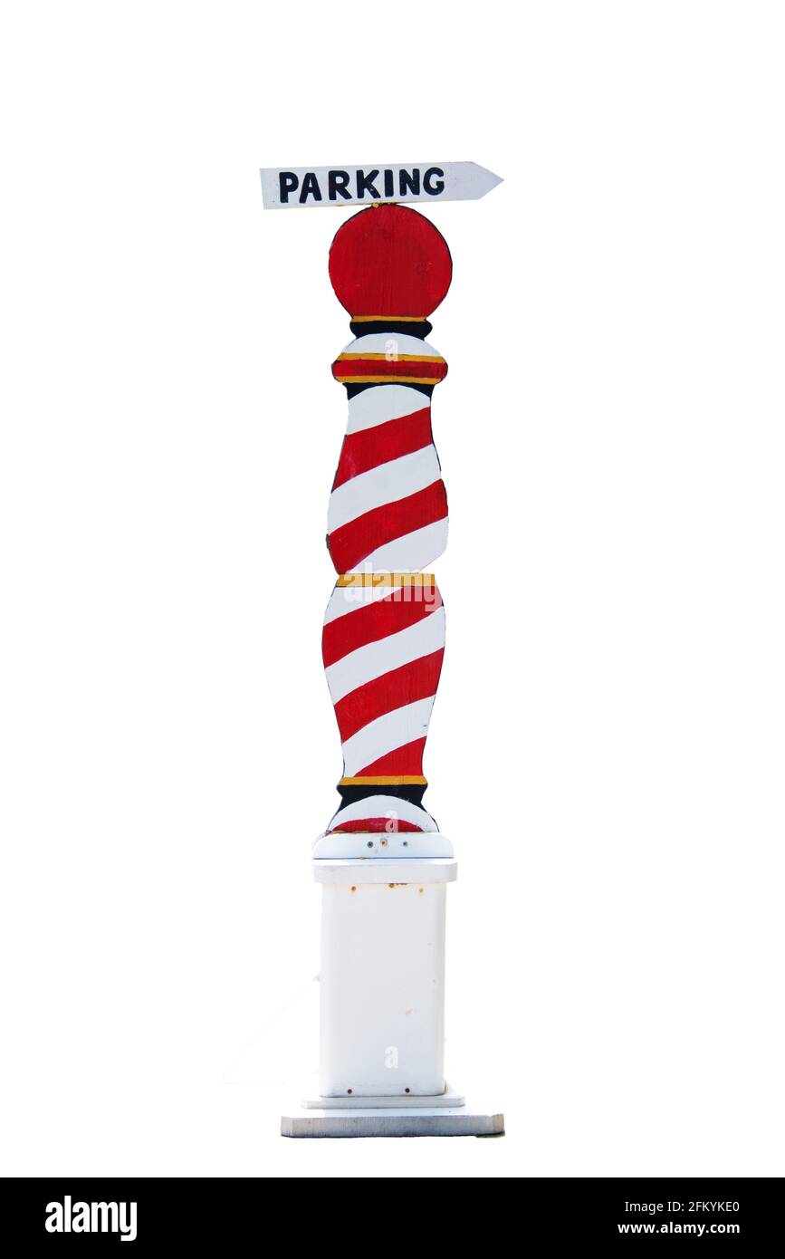 Red And White Barbers Pole Cut Out Stock Images &amp; Pictures - Alamy