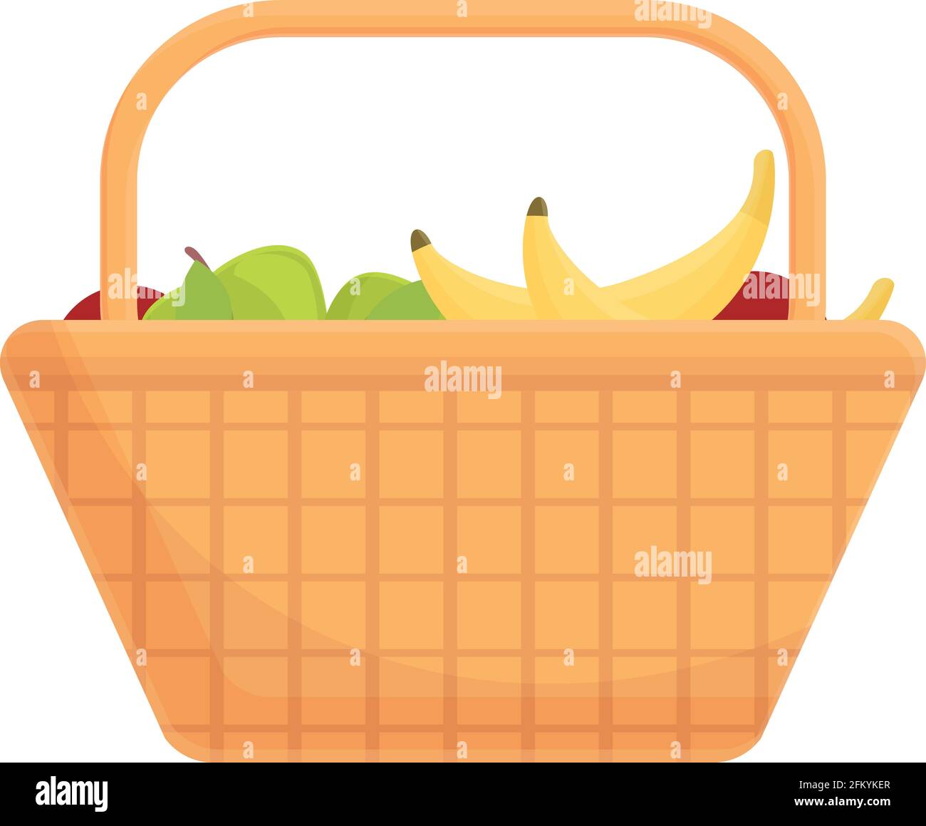 Full picnic basket icon. Cartoon and flat of Full picnic basket vector ...