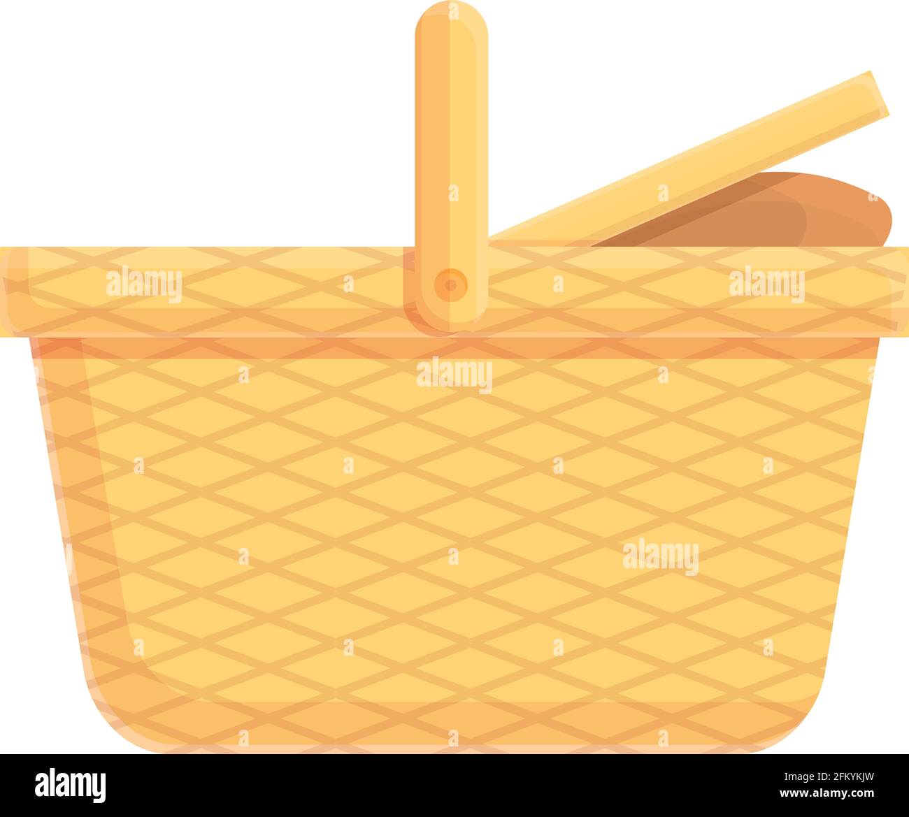 Outdoor picnic basket icon. Cartoon and flat of Outdoor picnic basket ...