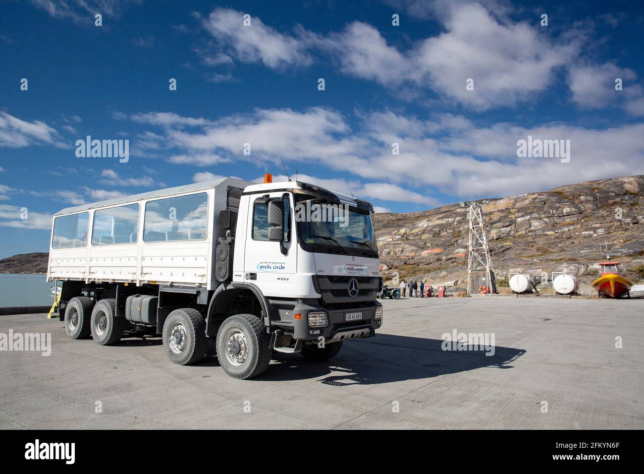 Tourist truck at the former United States Sondrestrom Air Base at