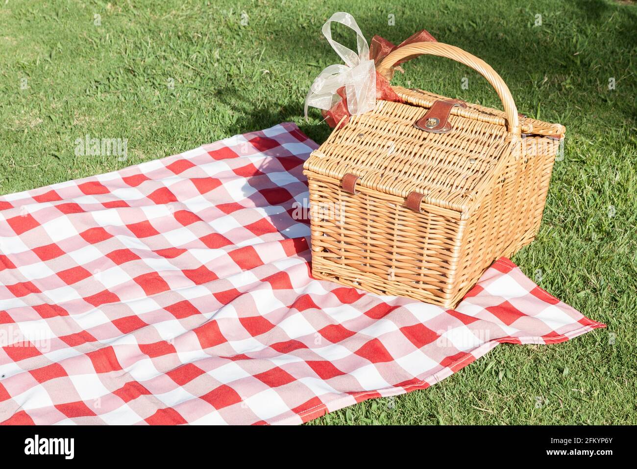Food and drinks picnic on rustic wooden table with checkered tablecloth  Stock Photo - Alamy