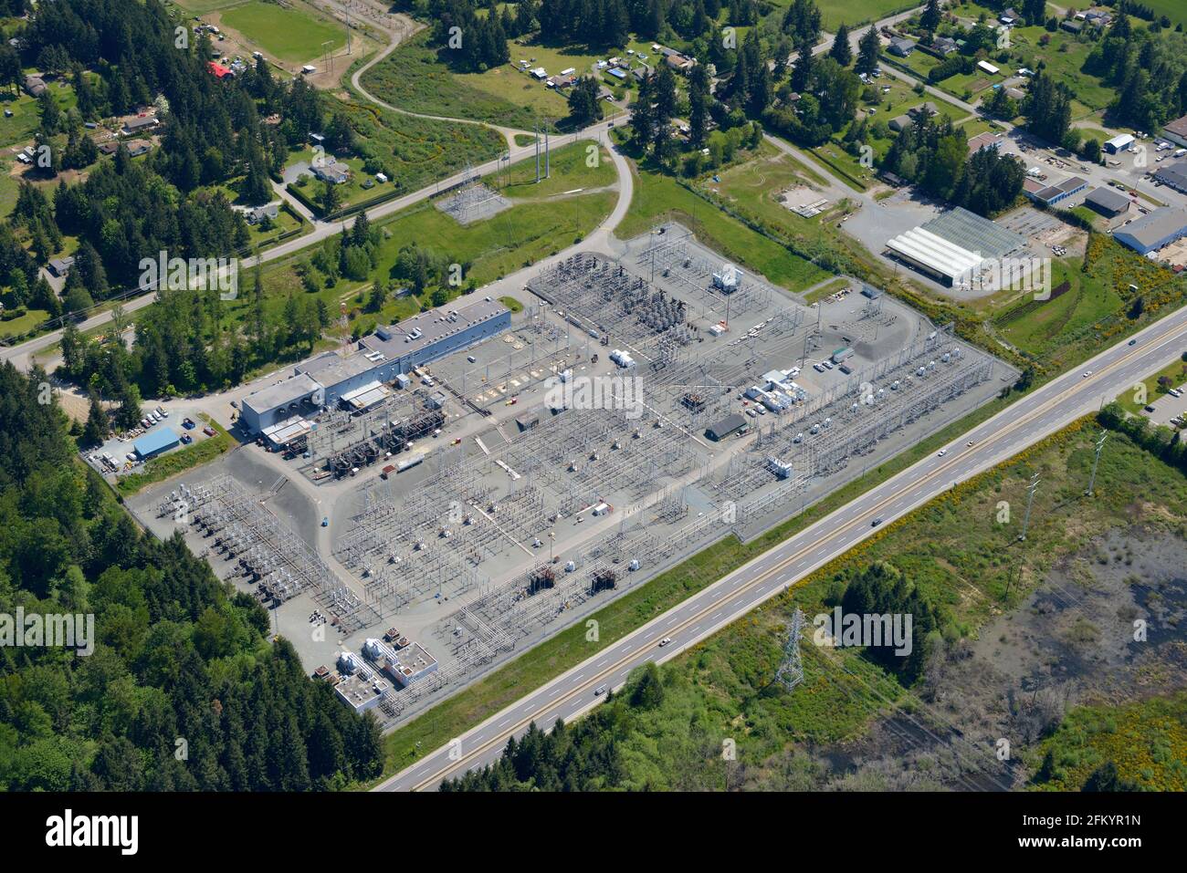 Aerial photo of the British Columbia Transmission Corporation