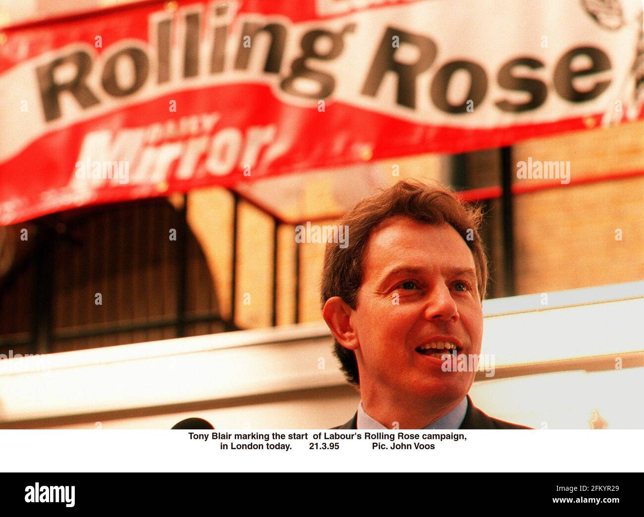 Tony Blair leader of the Labour Party speaking at the Rolling Rose