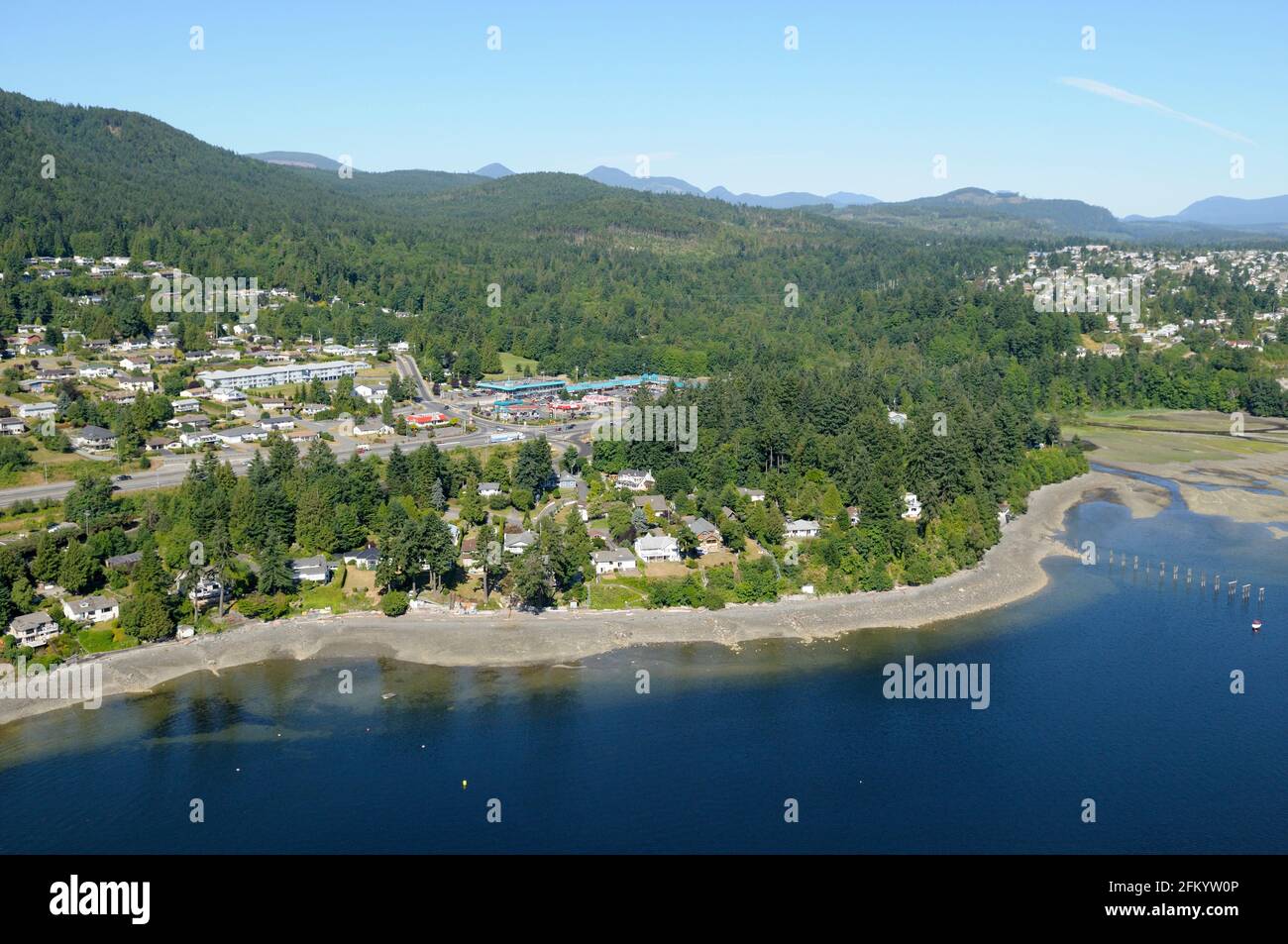 The town of Ladysmith, Coronation Mall, Vancouver Island aerial photography, British Columbia