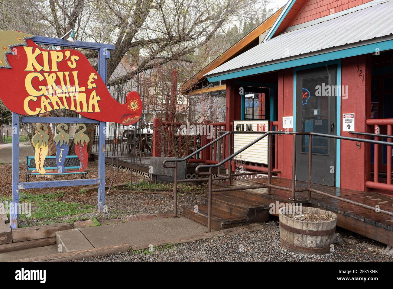 The exterior of Kip’s Grill & cantina, a popular restaurant and bar in