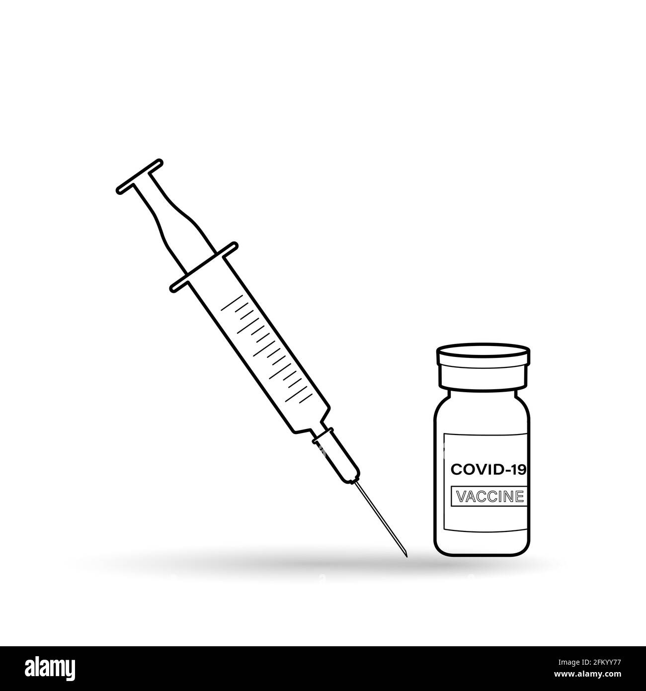 Syringe Needle Bottle Outline Icon Coronavirus Stock Vector (Royalty Free)  2003821040