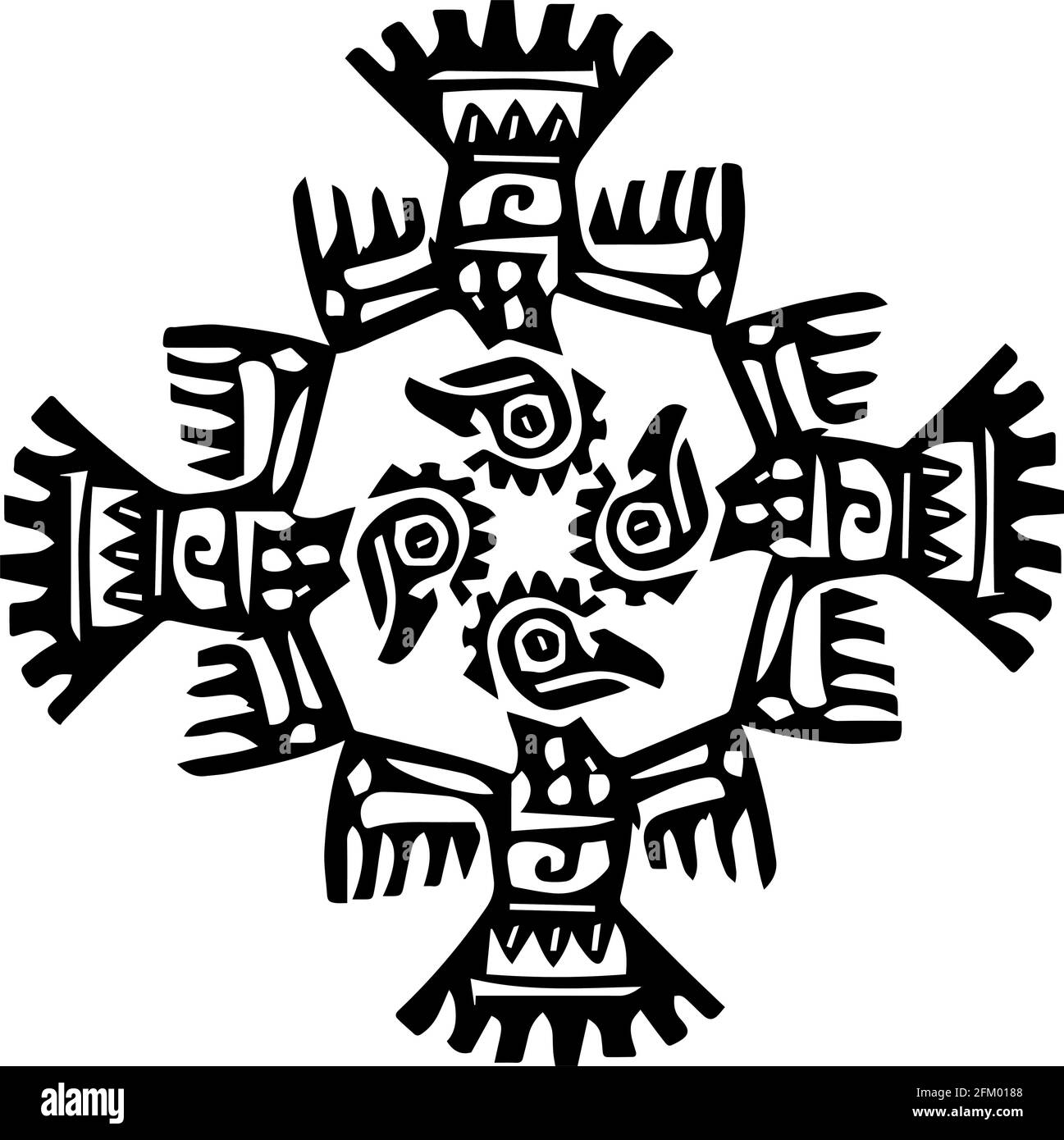 Ancient Divine Mayan Symbol Stock Vector