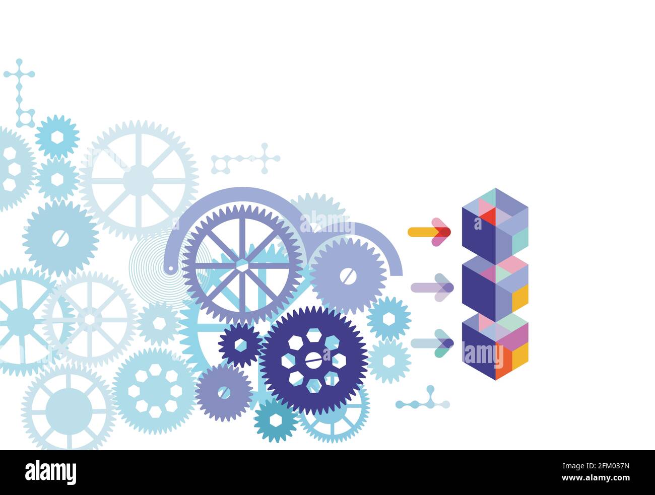 digital technology and engineering, concept, abstract technology  Vector illustration Stock Vector