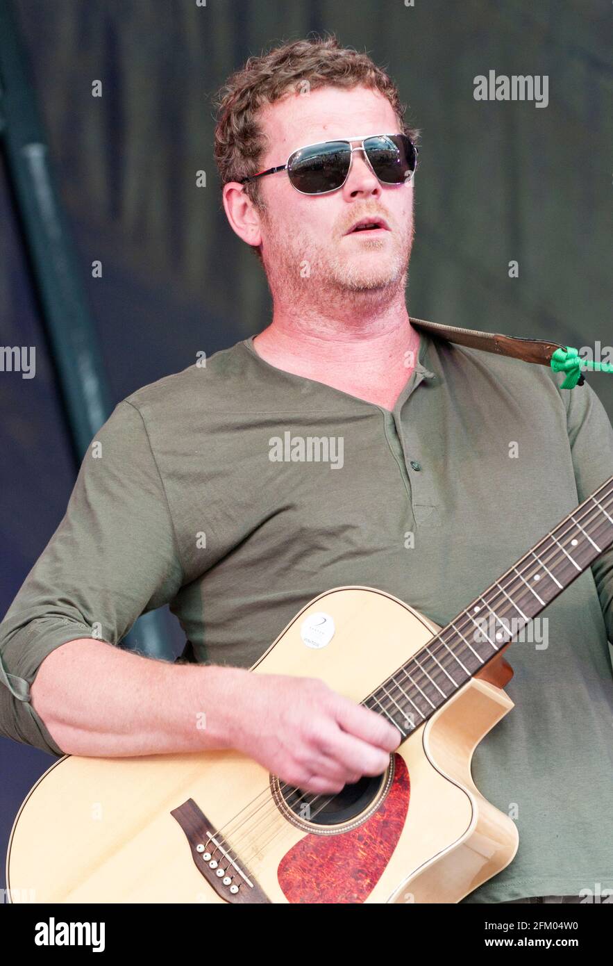 Nigel Clark performing with Britpop group Dodgy at the Wychwood festival, UK. June 10, 2012 Stock Photo