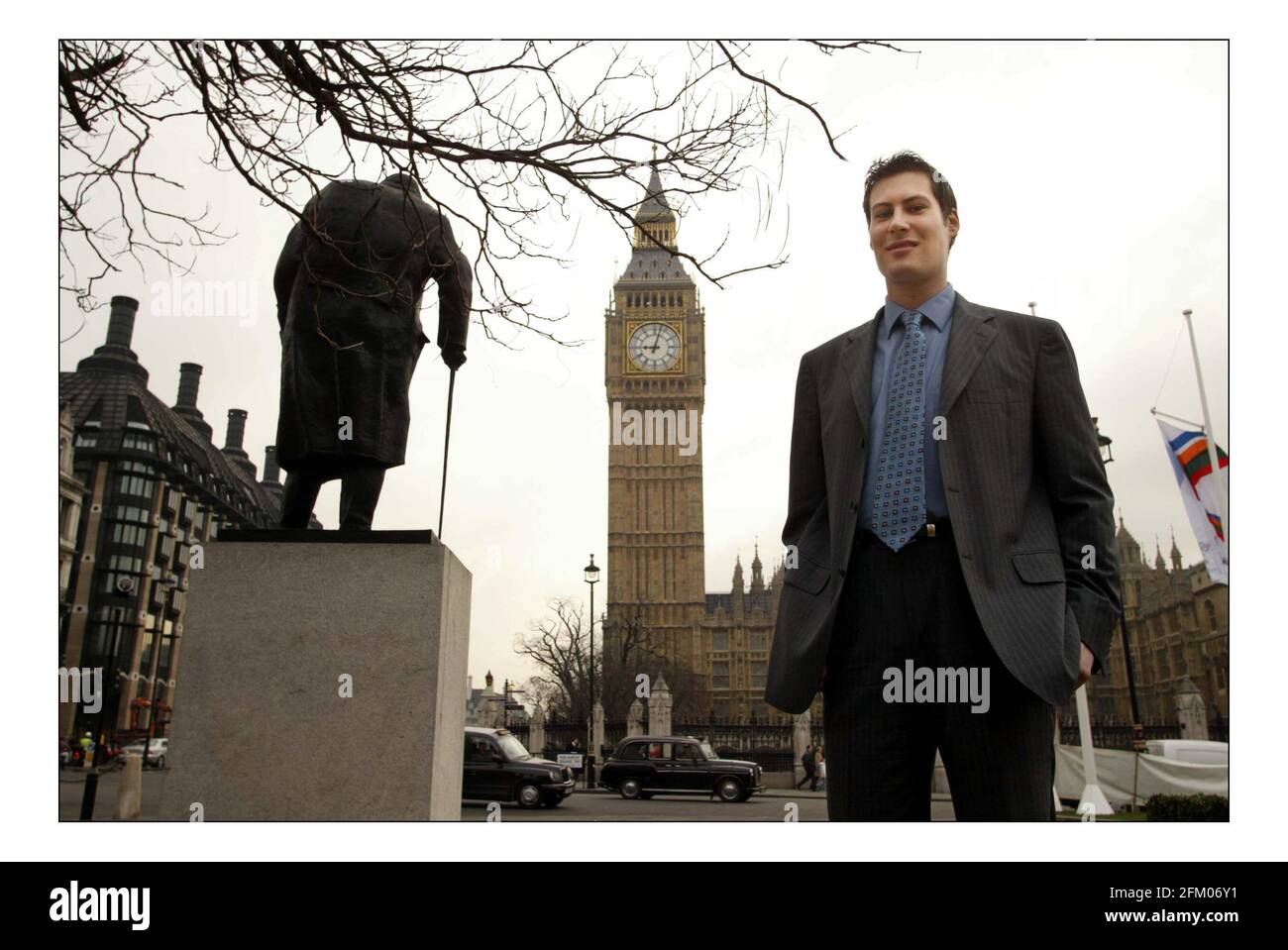 Daniel Geller outside Houses of Parliament.pic David Sandison 18/2/2005 Stock Photo