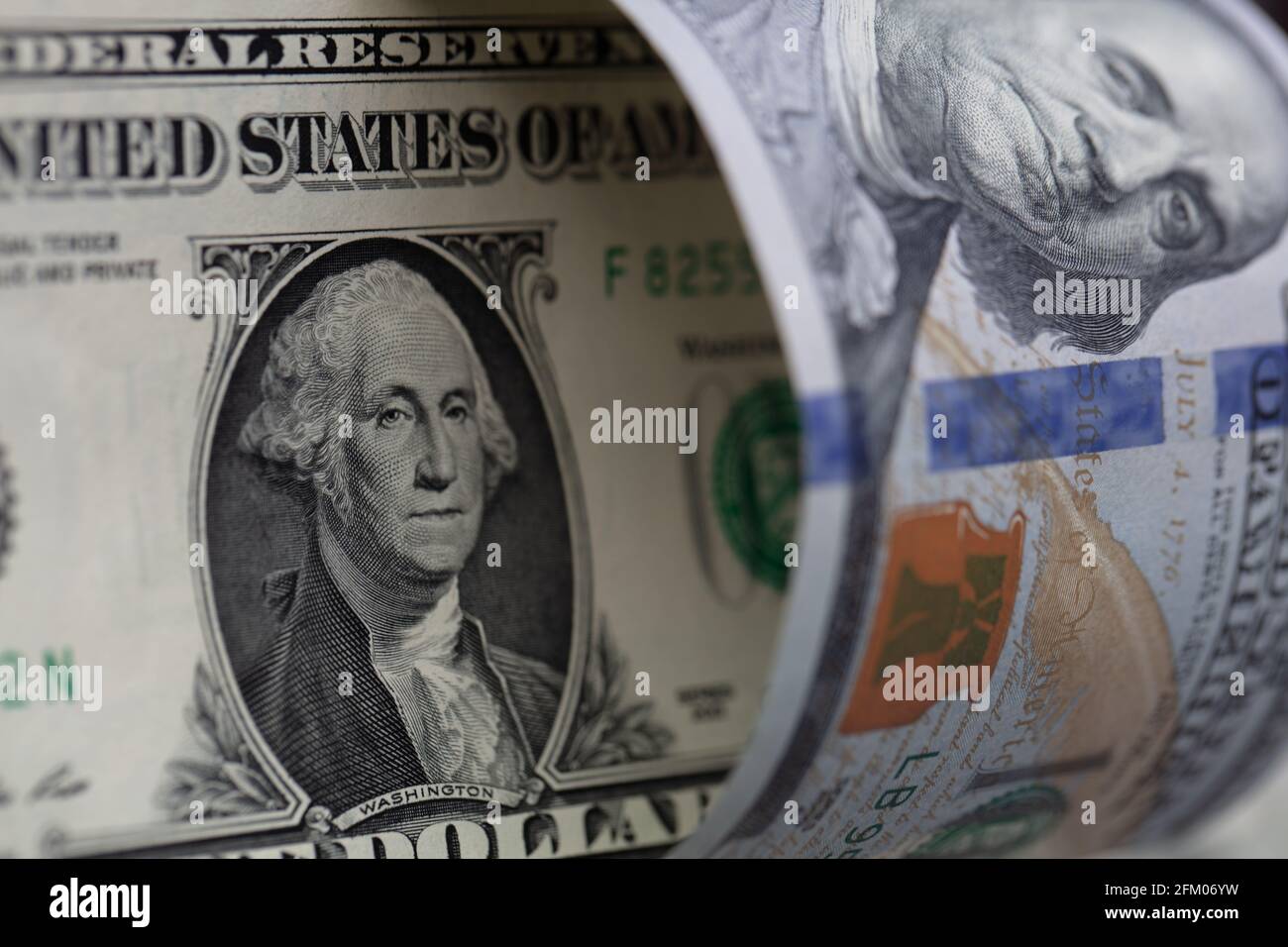 Rolled currency bill dollar bill face hi-res stock photography and ...