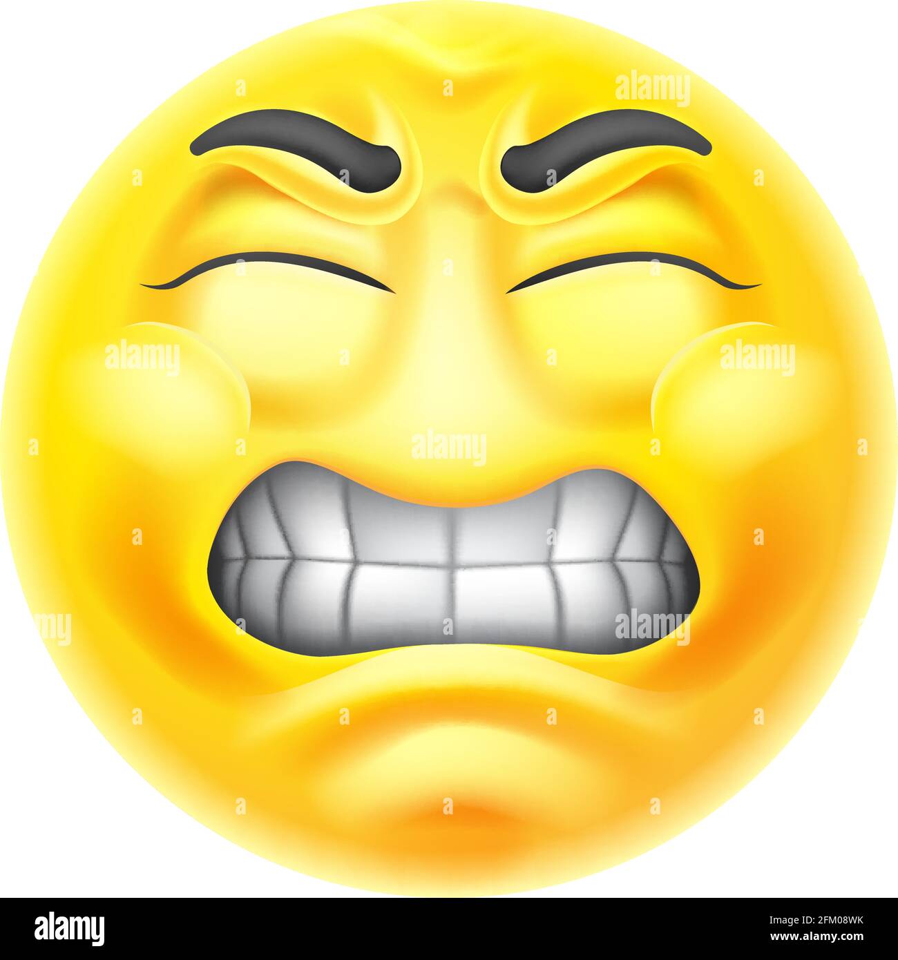 Angry Jealous Mad Hate Emoticon Cartoon Face Stock Vector