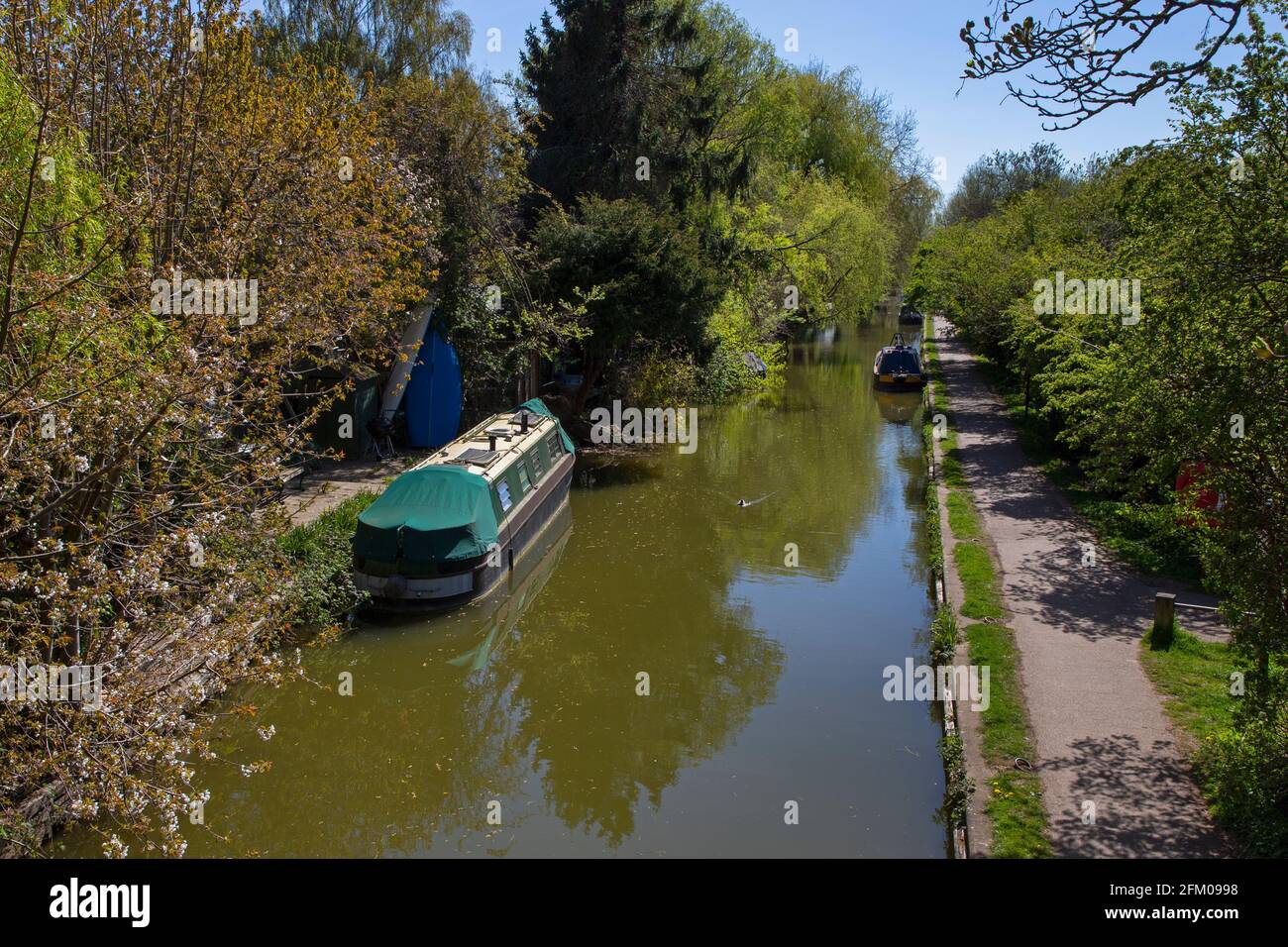 Oxford Canal and towpath ,Oxford,England Stock Photo