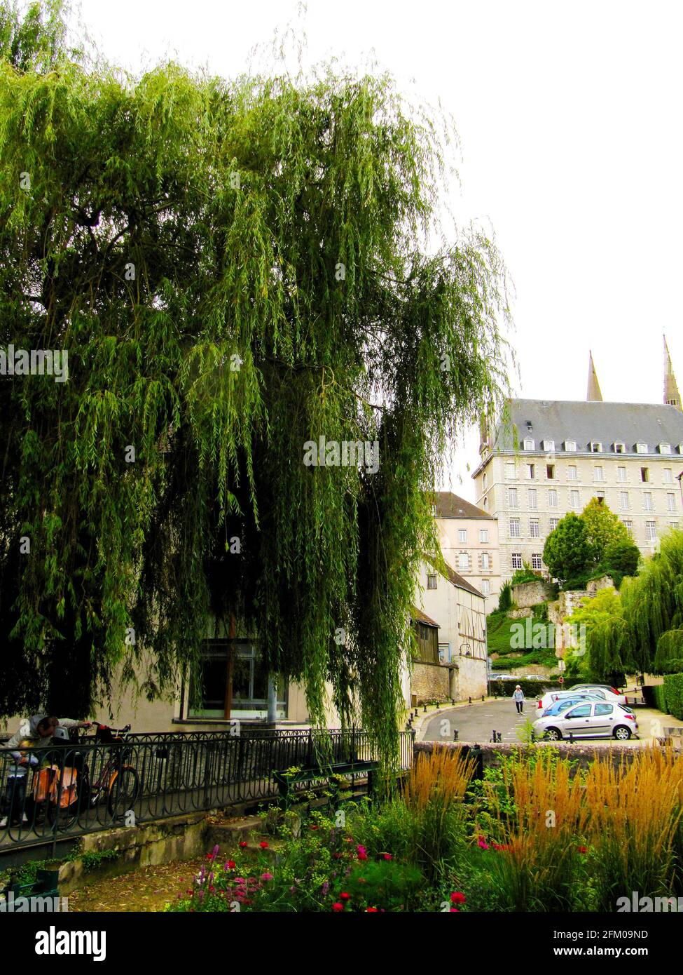 view along the Eure river, Chartres, Eure-et-Loir department, Centre region, France, Europe Stock Photo