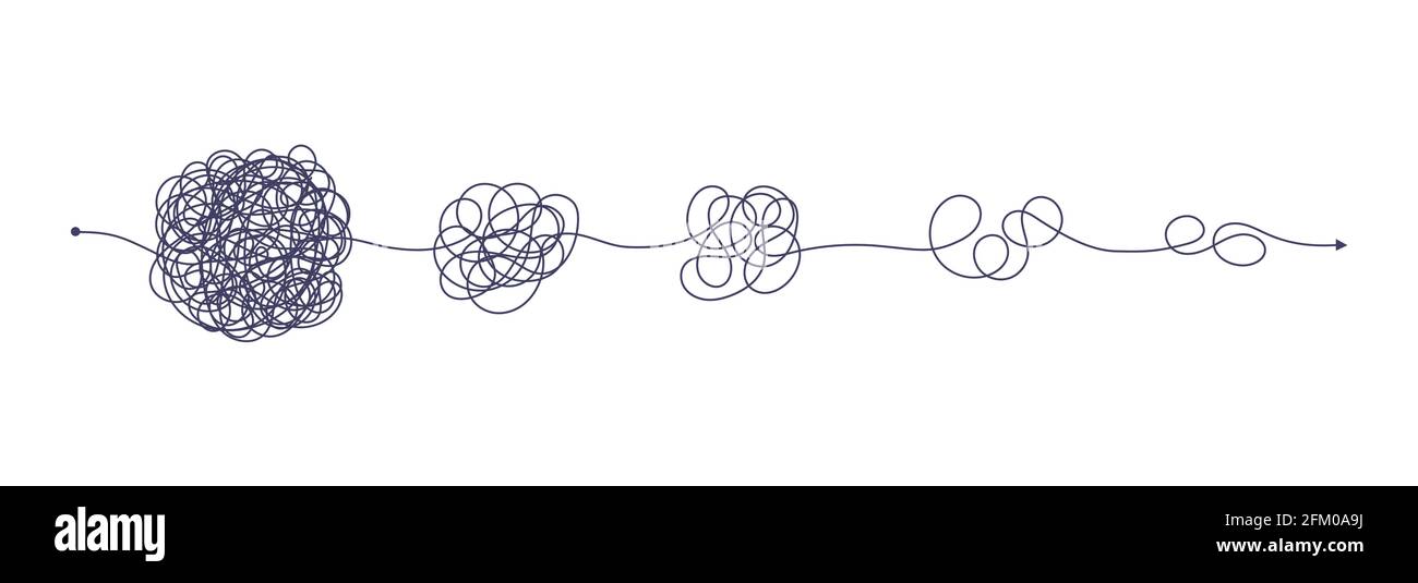 Complex and easy simple way from start to end. Stock Vector
