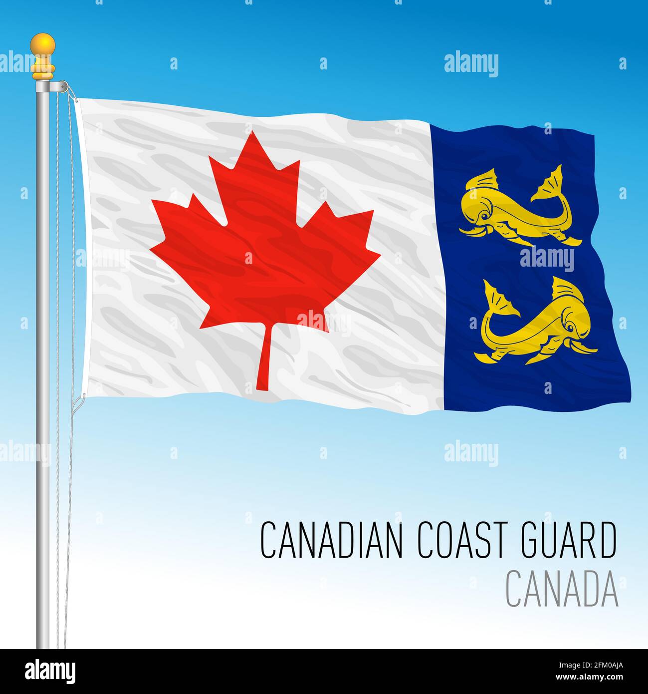 Canadian Coast Guard flag, Canada, north american country, vector illustration Stock Vector