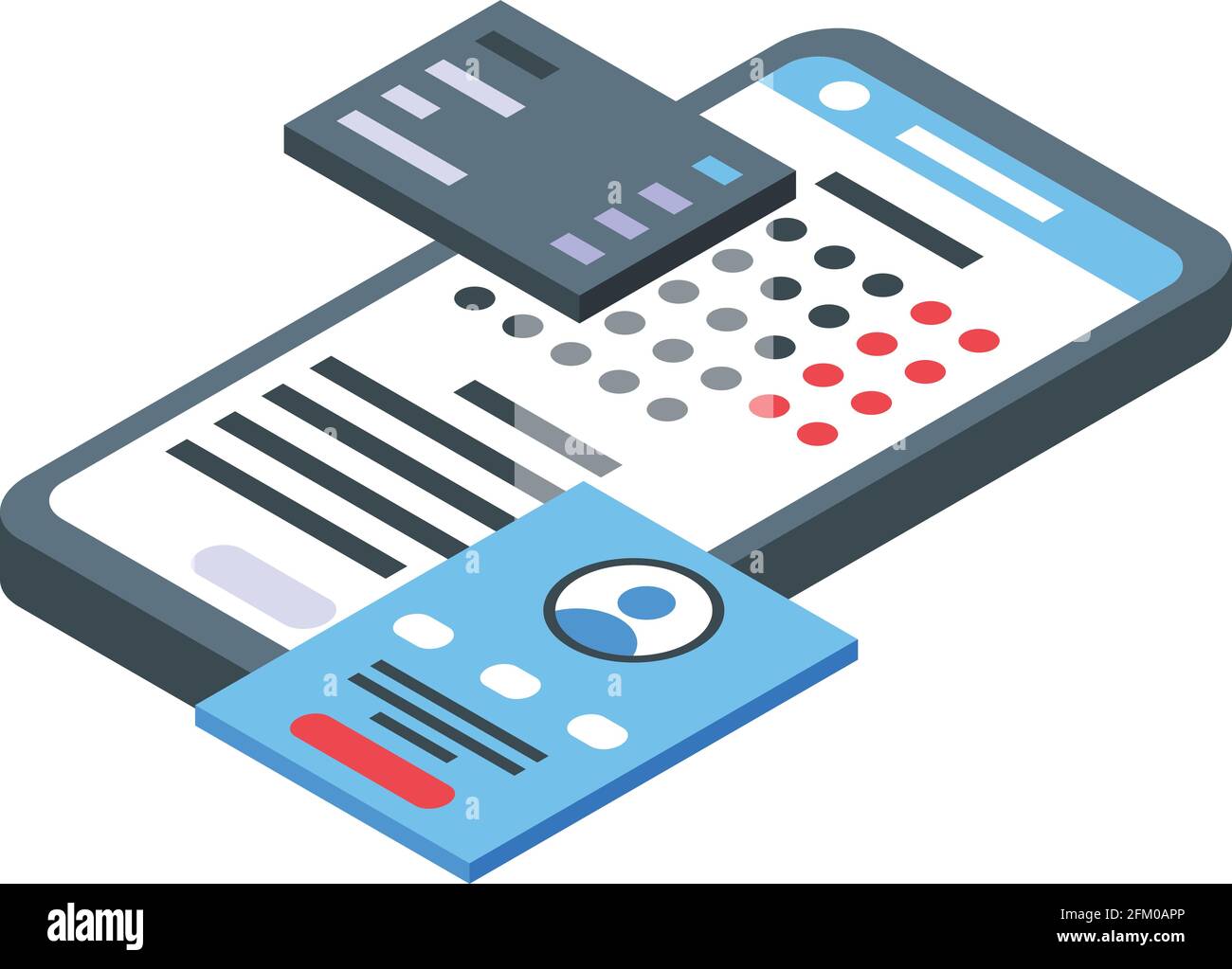 Phone interface icon. Isometric of Phone interface vector icon for web ...
