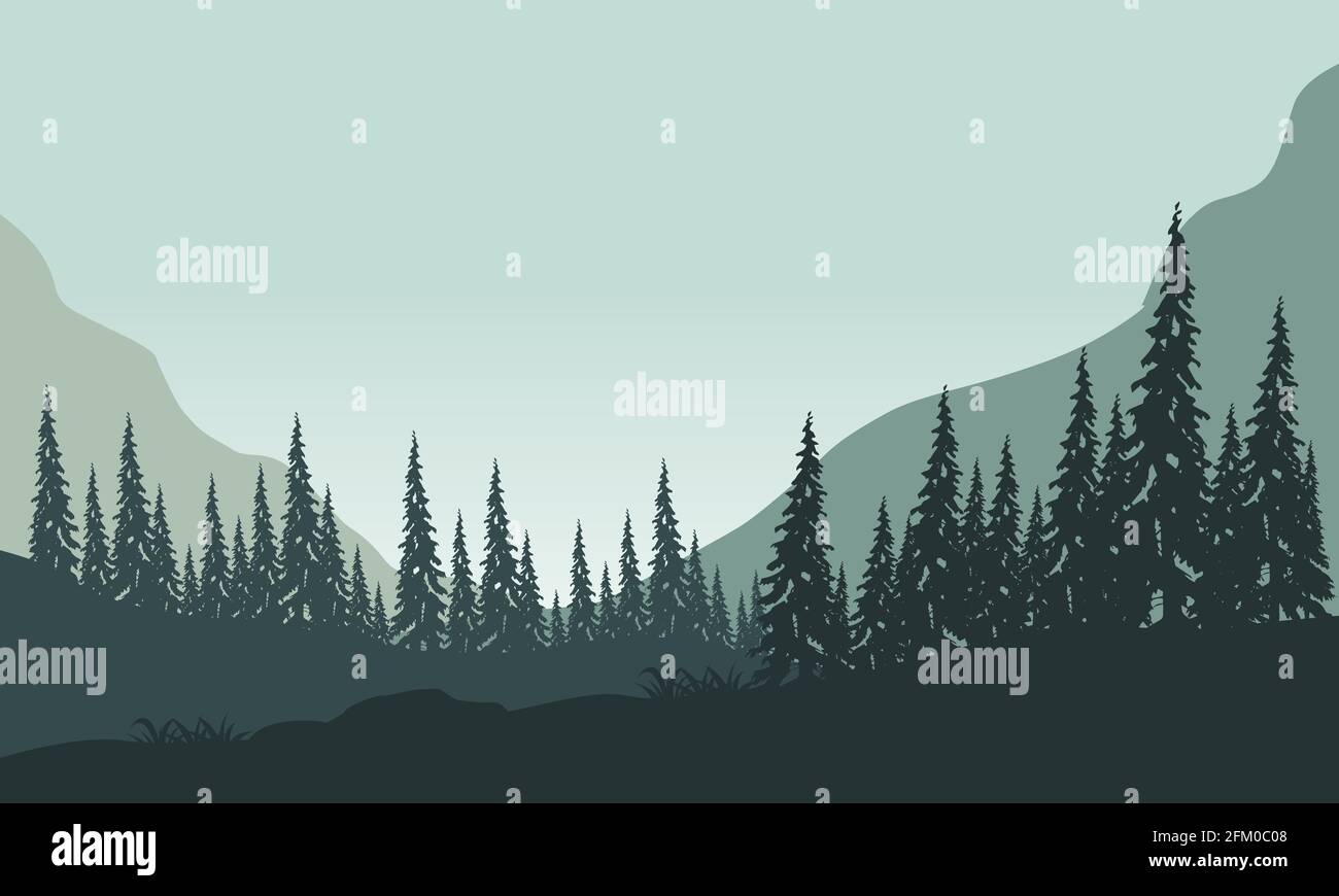 Fantastic Mountain views with forest from the edge of the city in the ...