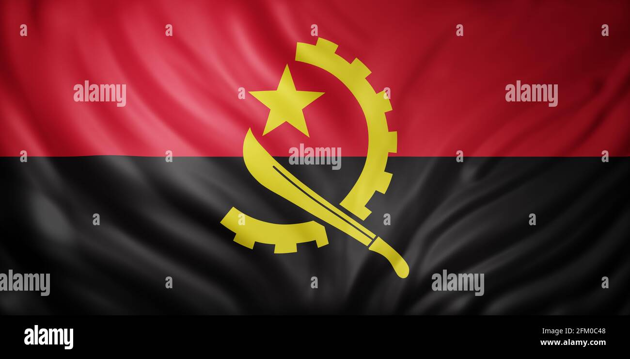 3d rendering of a national Angola flag Stock Photo - Alamy