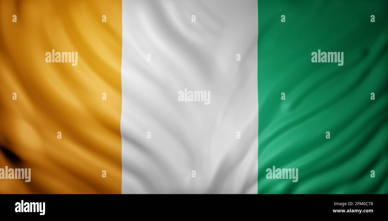 3d rendering of a national Ivory Coast flag Stock Photo - Alamy