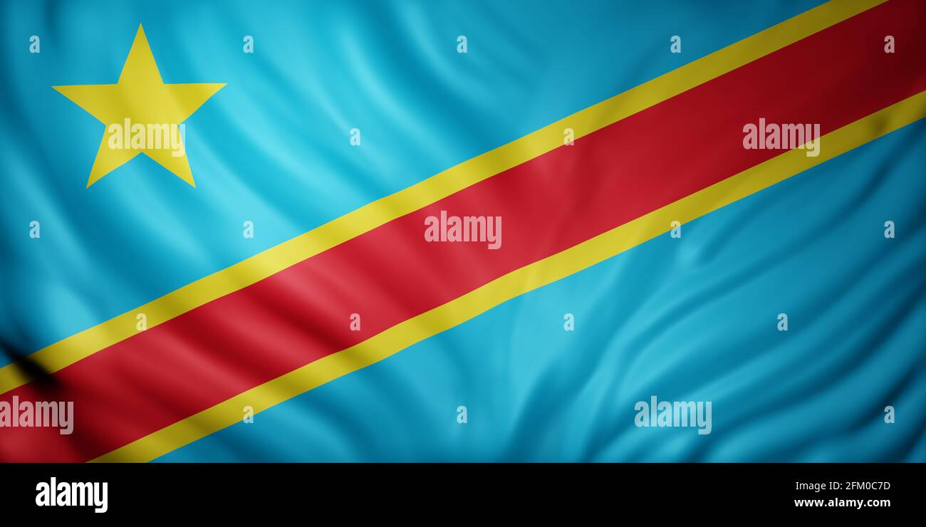 3d rendering of a national Democratic Republic of Congo flag Stock ...