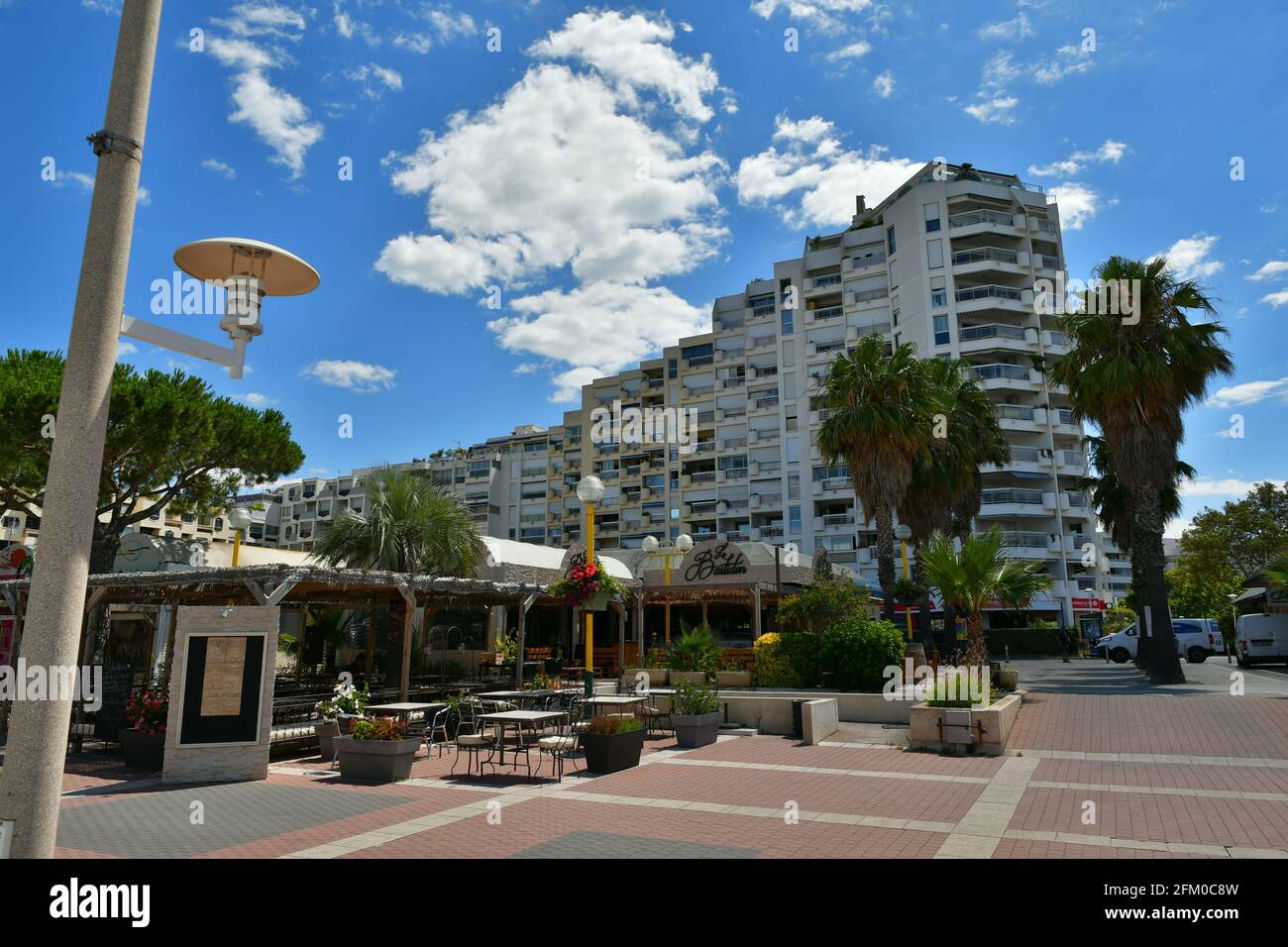 Phare de la Méditerranée between two hotels in Palavas les Flots, near  Carnon Plage, Montpellier, Occitanie, South of France Stock Photo - Alamy