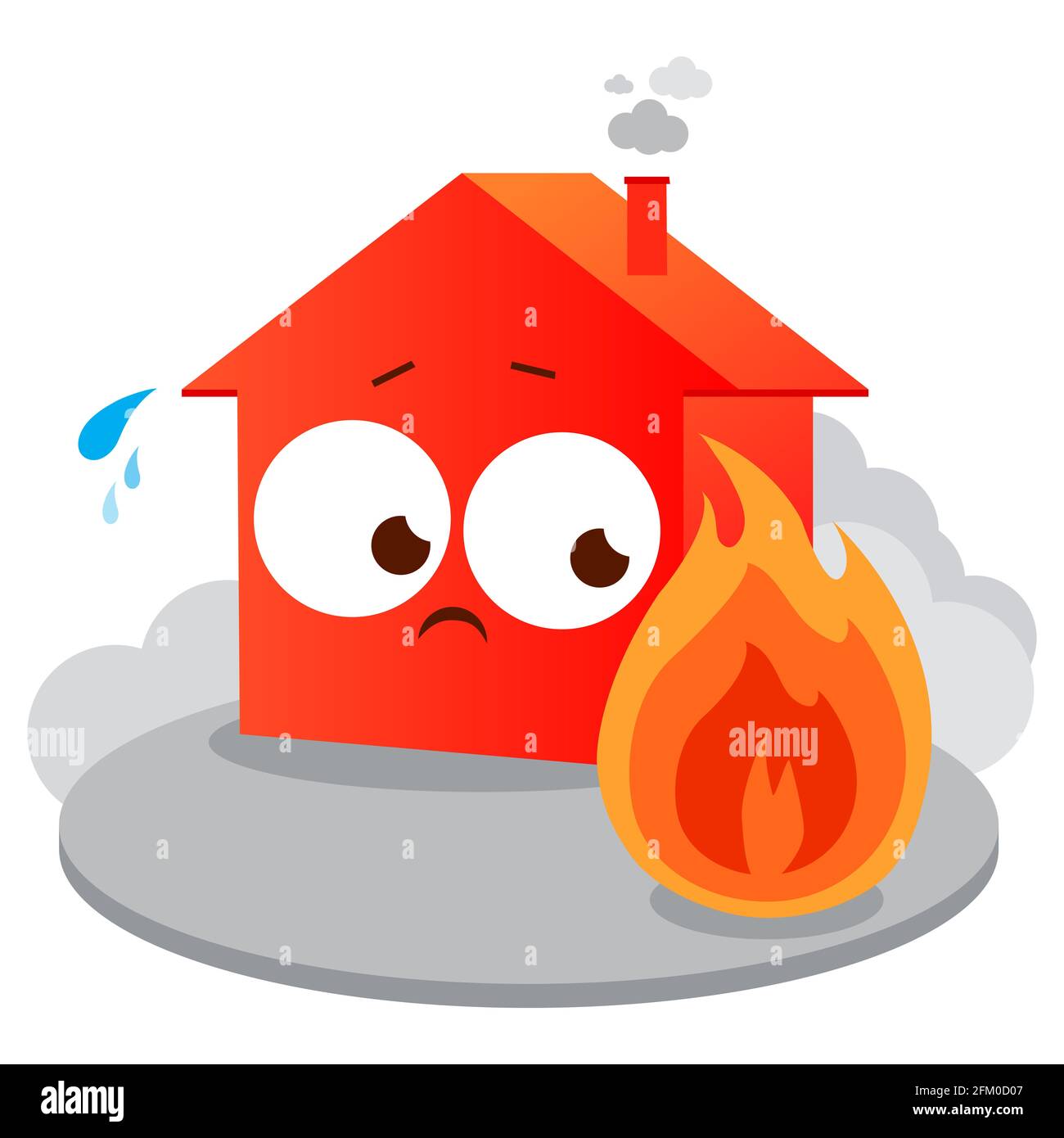 House On Fire Illustration On White Background Stock Photo Alamy