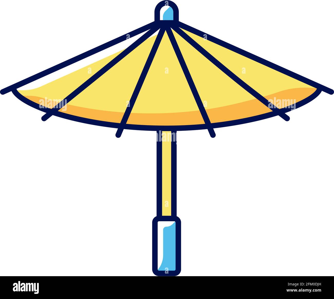 Korean umbrella RGB color icon Stock Vector