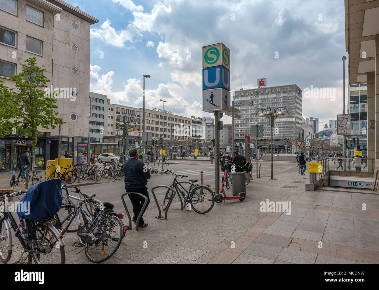 The large Konstablerwache square in downtown Frankfurt, Germany Stock Photo
